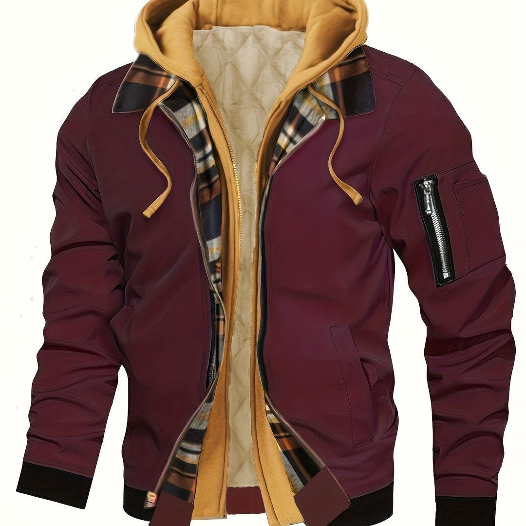Men’s Warm-Lined Hooded Full-Zip Winter Jacket