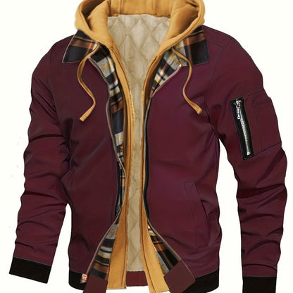 Men’s Warm-Lined Hooded Full-Zip Winter Jacket