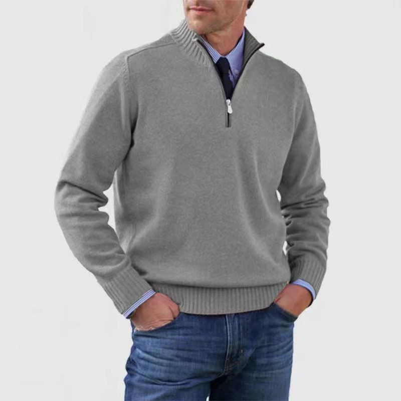 Men’s Soft Regular-Fit Zip-Up Pullover Sweater