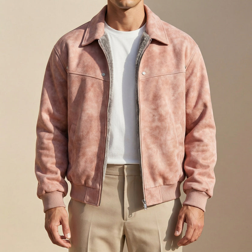 Men’s Smooth Leather Classic Zip Jacket