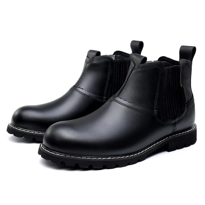 Men’s PU Leather-Style Chelsea Boots with Rubber Sole