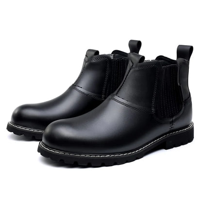 Men’s PU Leather-Style Chelsea Boots with Rubber Sole