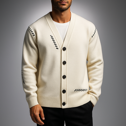 Men’s Embroidered Pattern Lightweight Knit Sweater