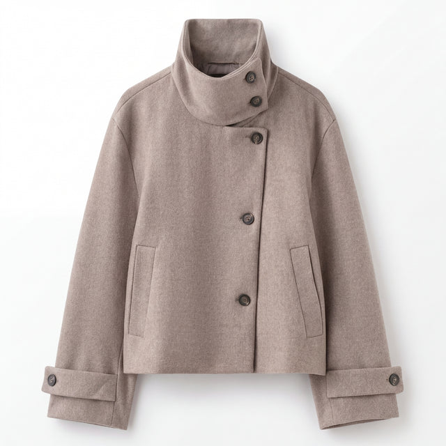 Women’s Elegant Stand Collar Wool Jacket