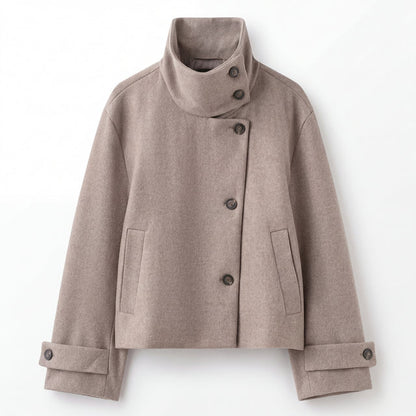Women’s Elegant Stand Collar Wool Jacket