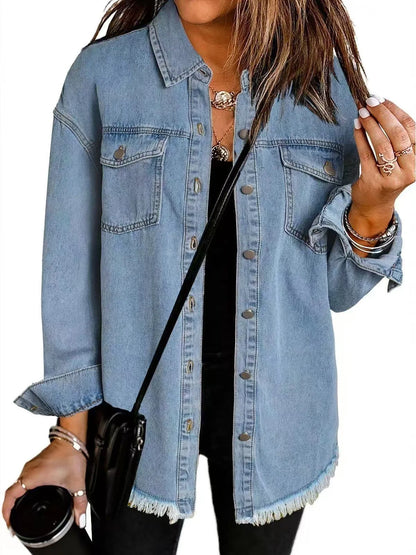 Women's Classic Denim Layer Jacket with Relaxed Everyday Style