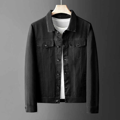 Men’s Slim-Fit Denim Point Collar Jacket