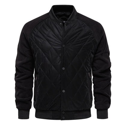 Men's Raglan Sleeve Snap-Button Bomber Coat