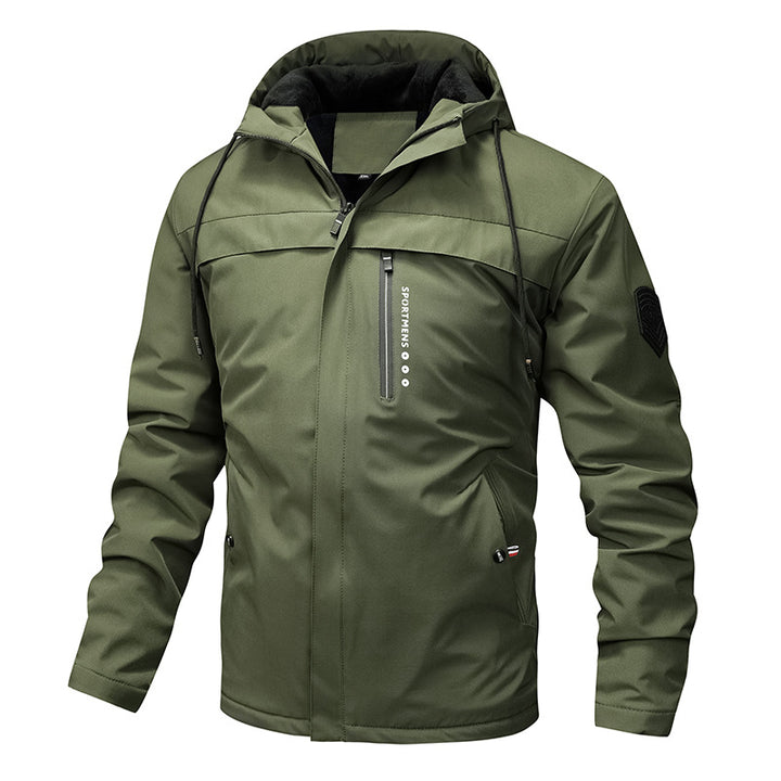 Men's Fleece-Lined Hooded Outdoor Jacket