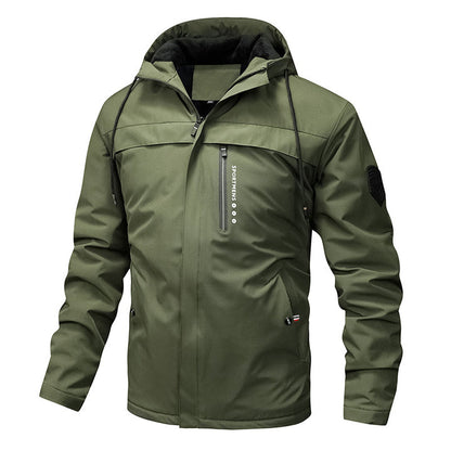 Men's Fleece-Lined Hooded Outdoor Jacket