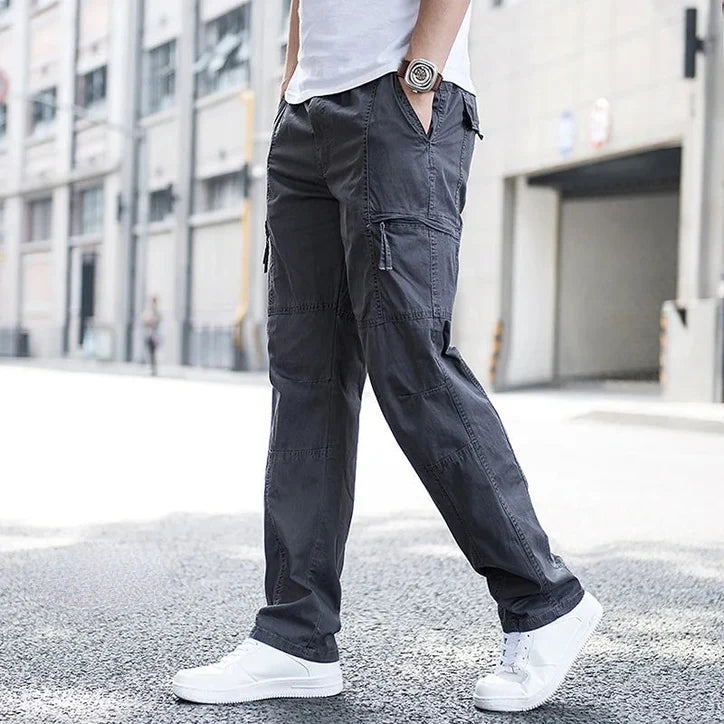 Men’s Stretch Cotton Cargo Pants with Utility Pockets