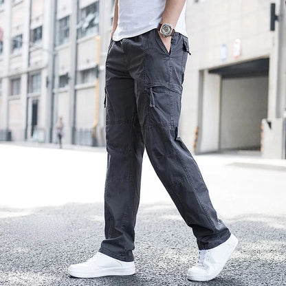Men’s Stretch Cotton Cargo Pants with Utility Pockets