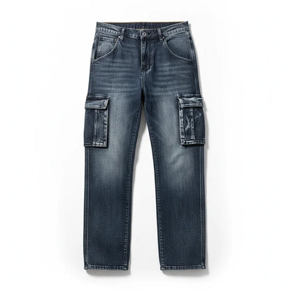 Men’s Utility Cargo Jeans with Reinforced Seams
