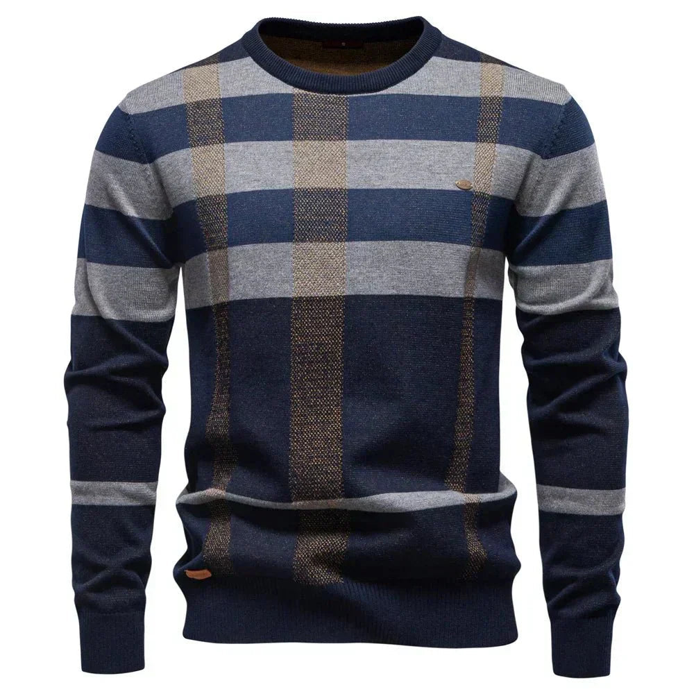 Men’s Diamond Pattern Crewneck Knit Sweater