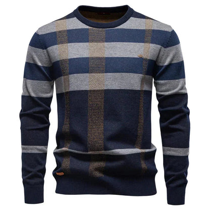 Men’s Diamond Pattern Crewneck Knit Sweater