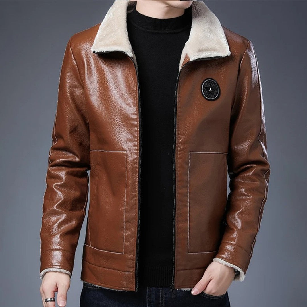 Men’s Insulated Padded Coat with Faux Fur Collar