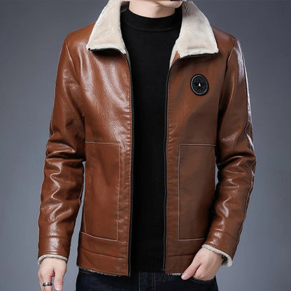 Men’s Insulated Padded Coat with Faux Fur Collar