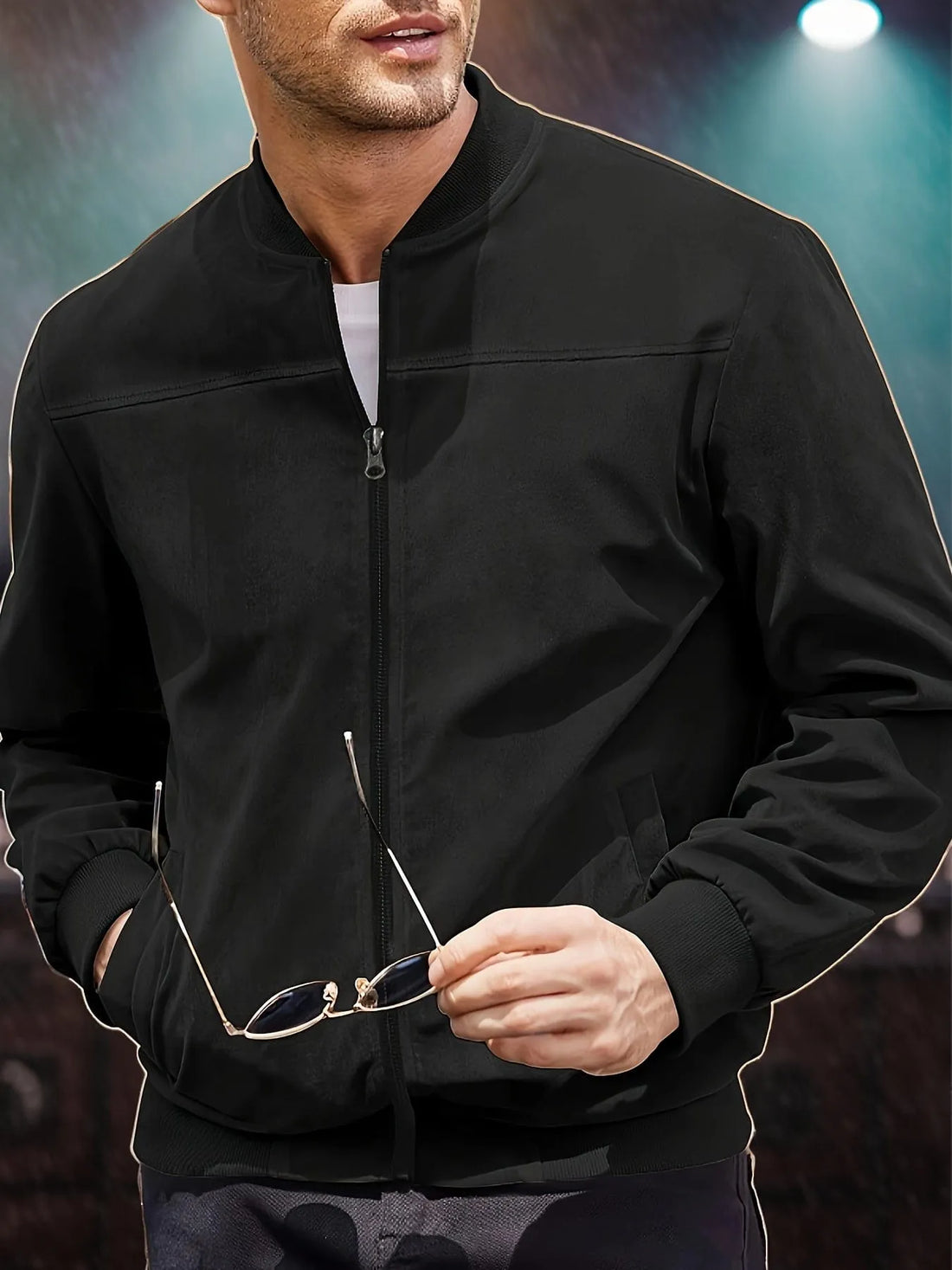 Men’s Tailored Zip-Front Utility Jacket