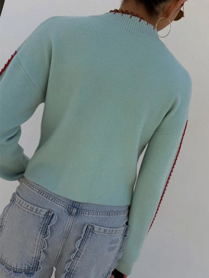 Women’s Octopus Motif Button-Front Knit Cardigan