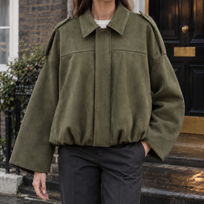 Women’s Relaxed Suede-Textured Batwing Jacket