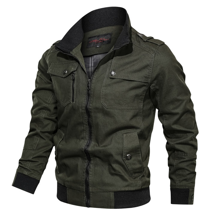 Men's Ribbed-Cuff Utility Windbreaker Jacket