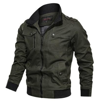 Men's Ribbed-Cuff Utility Windbreaker Jacket