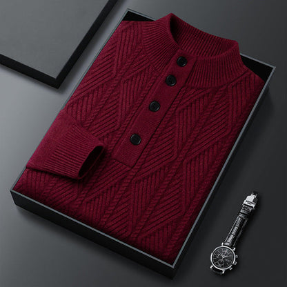 Men’s Merino Wool Textured Half-Zip Sweater