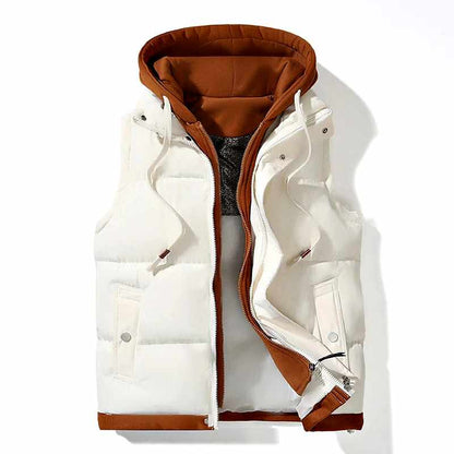 Men’s Lightweight Quilted Hooded Windbreaker Gilet