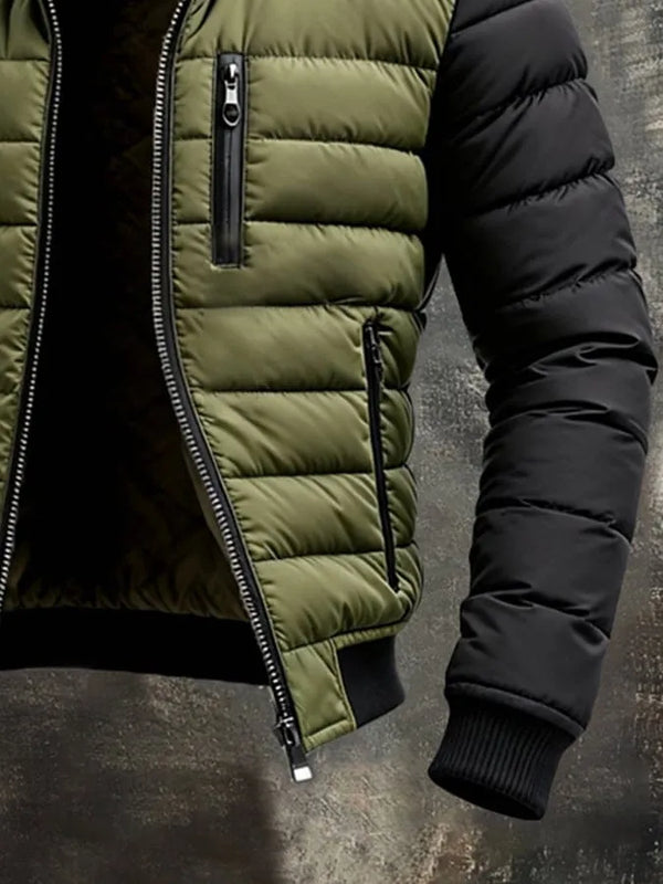 Men’s Quilted High-Neck Tailored Casual Jacket