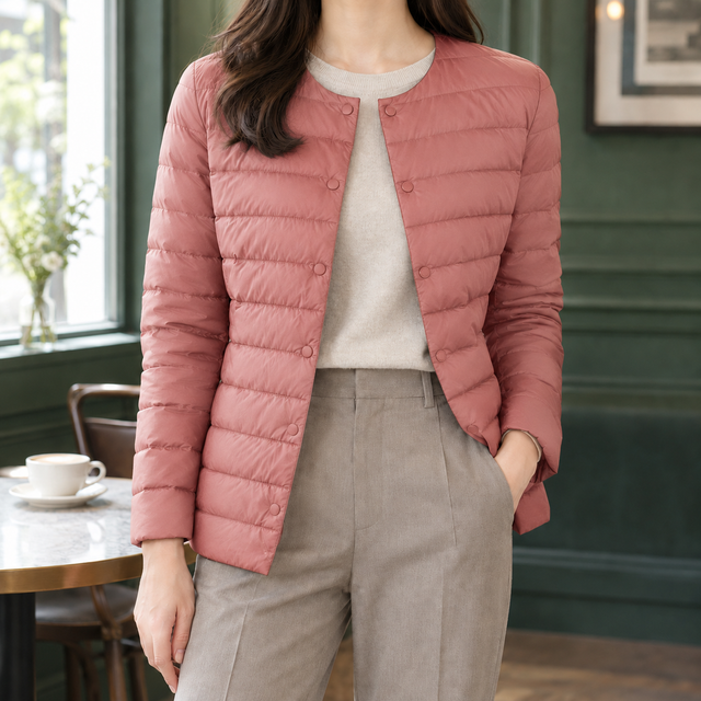 Women’s Lightweight Horizontal Quilted Down Jacket