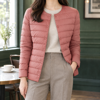 Women’s Lightweight Horizontal Quilted Down Jacket