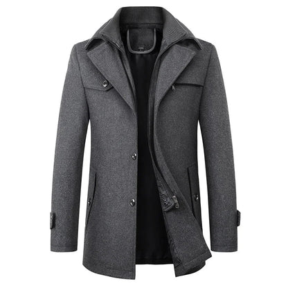Men’s Long Double-Breasted Classic Trench Coat