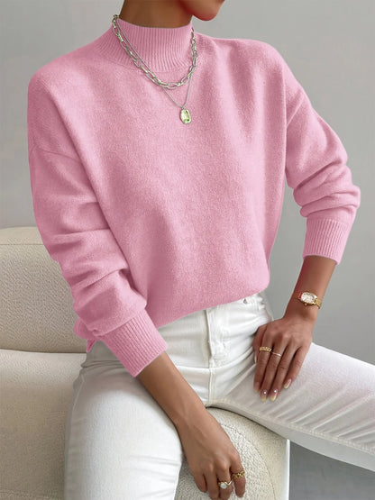 Women’s High-Collar Straight Knit Sweater