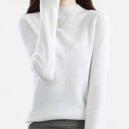 Women’s Pure Wool Half-Neck Warm Knit Pullover Sweater