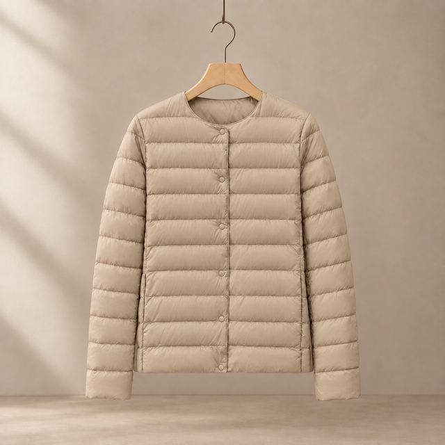 Women’s Slim Quilted Down Snap Jacket