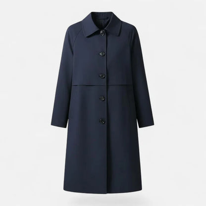 Women’s Mid-Length Wool-Blend Coat with Optional Waist Belt