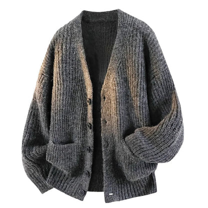 Men’s Relaxed V-Neck Knit Cardigan