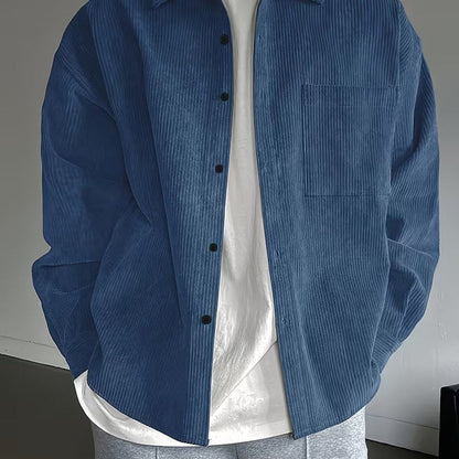 Men’s Classic Corduroy Button-Front Overshirt Jacket