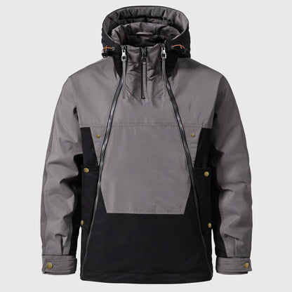 Men’s Color-Block Hooded Down Anorak Jacket
