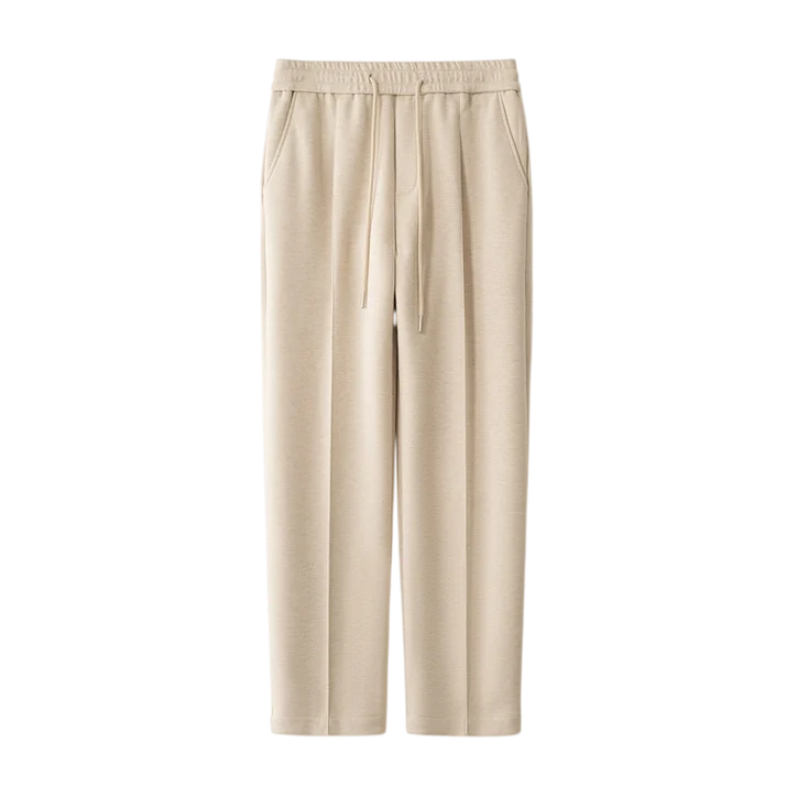 Men’s Relaxed Wool Trousers with Tapered Leg