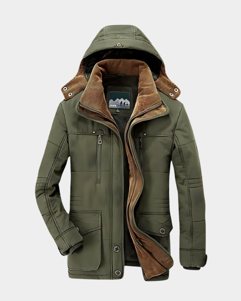 Men’s Fleece-Lined Hooded Longline Puffer Parka