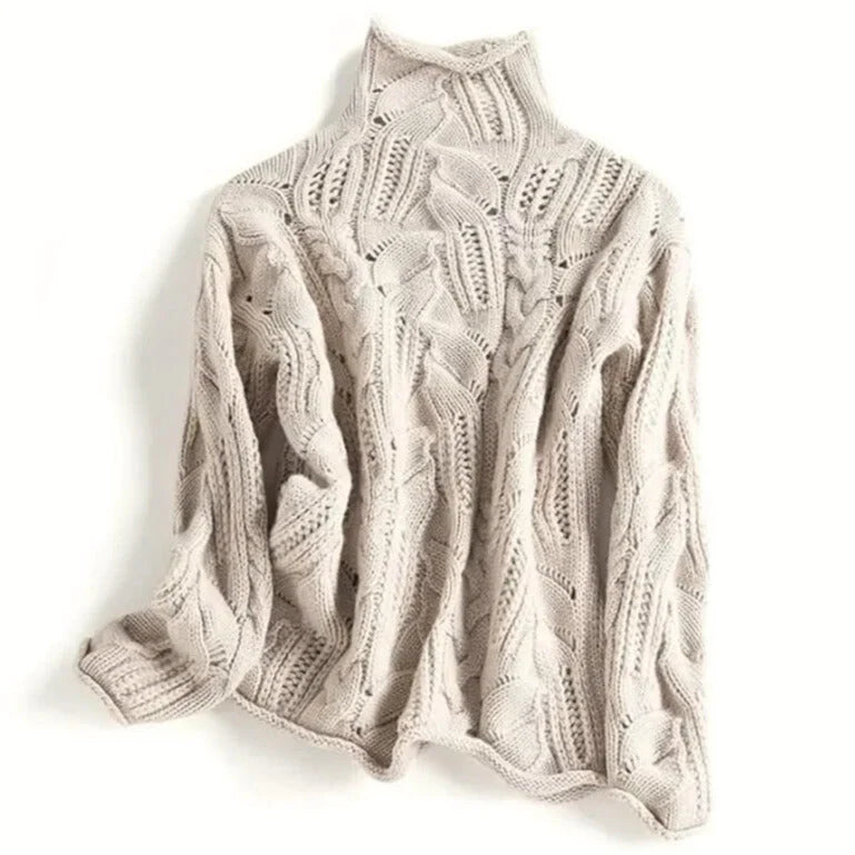 Women’s Textured Turtleneck Knit Sweater