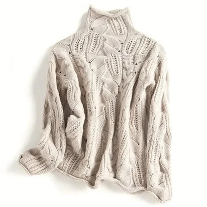 Women’s Textured Turtleneck Knit Sweater