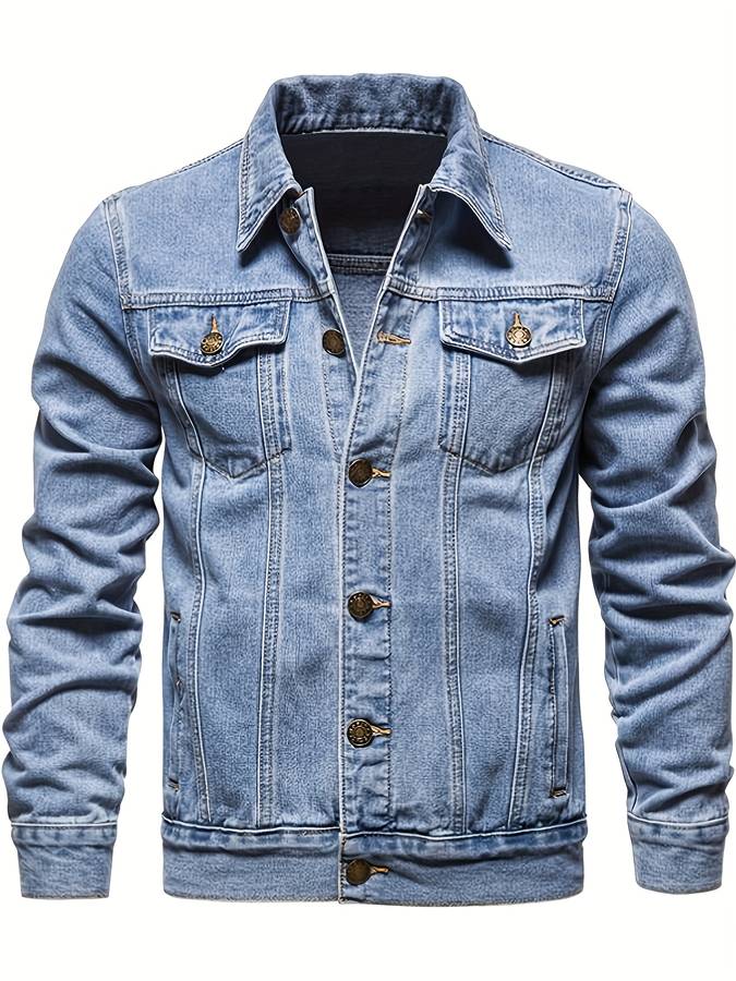 Men’s Stretch Denim Button-Front Jacket