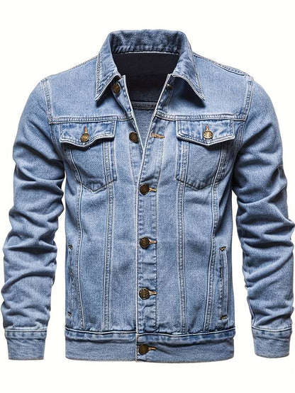 Men’s Stretch Denim Button-Front Jacket