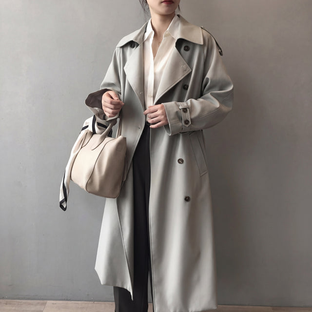 Women’s Lightweight Double-Breasted Belted Trench Coat