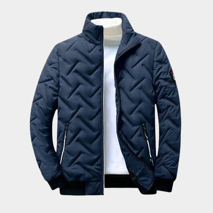 Chevron Quilted Padded Bomber Jacket