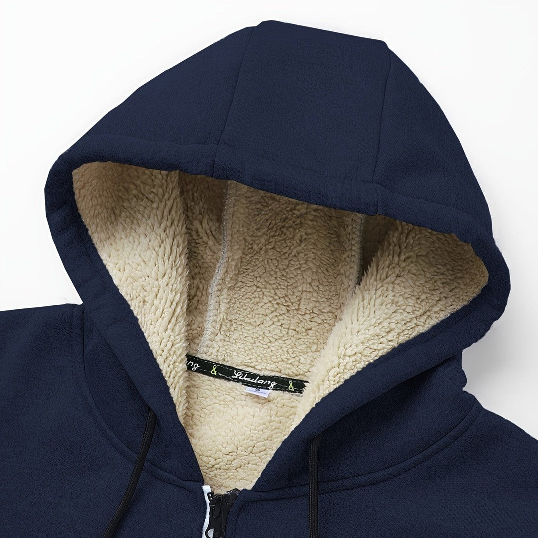 Men’s Plush-Lined Stretch Hooded Winter Jacket