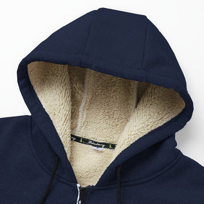 Men’s Plush-Lined Stretch Hooded Winter Jacket