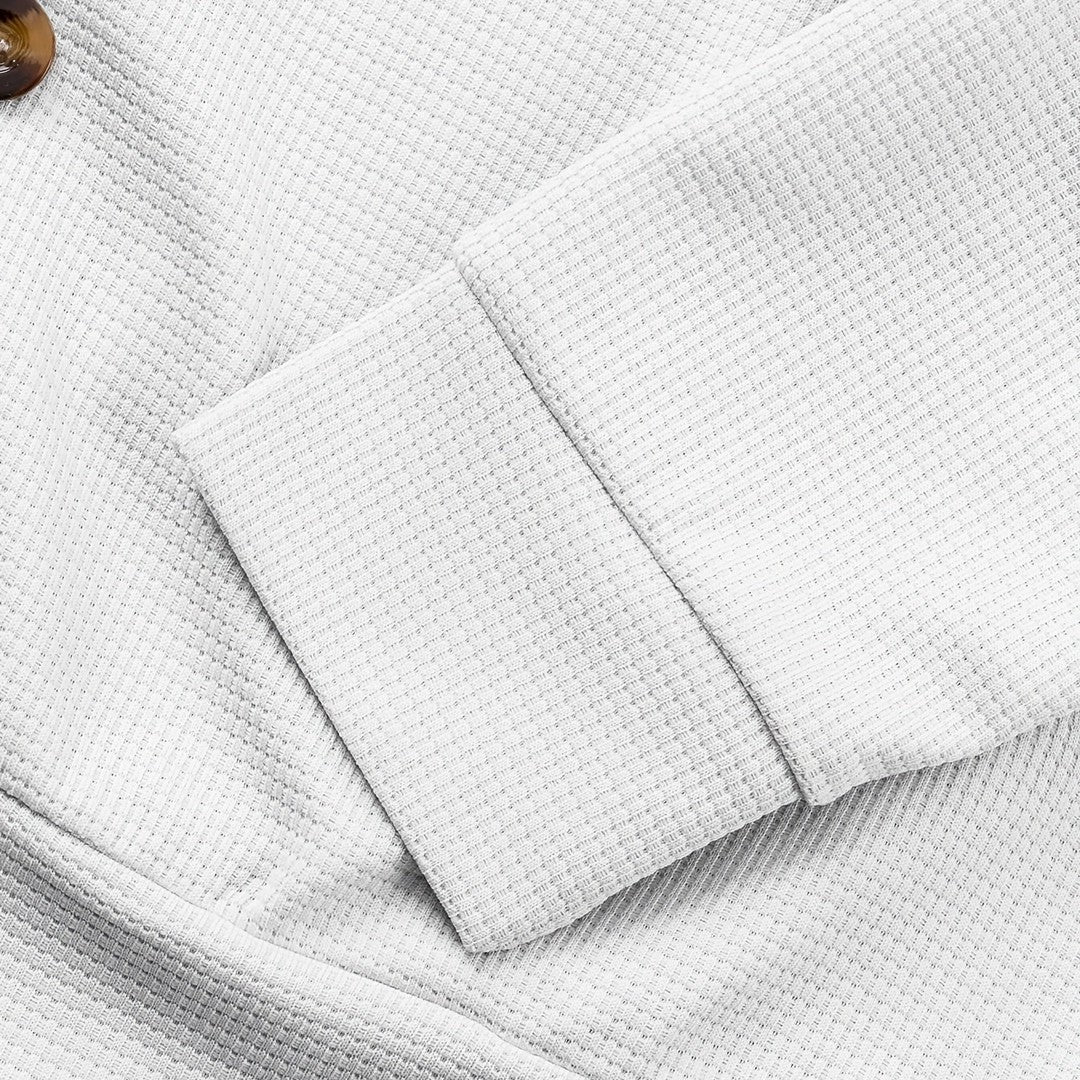 Men’s Textured Relaxed-Fit Lapel Button Jacket